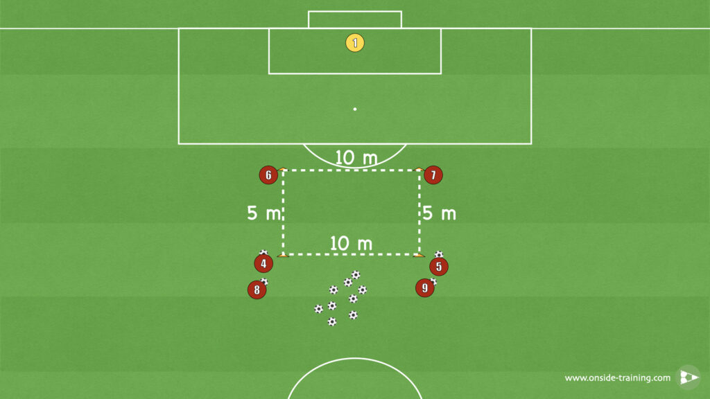 4 Cone Shooting Drill Setup