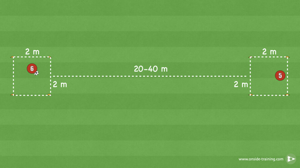 Long Passing And Control Drill Setup